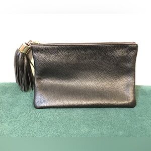 G.I.L.I. Black Pebbled Leather Clutch